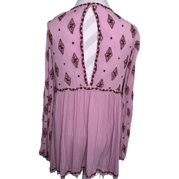 Free People Diamond and Tunic Blouse Size S Oversized Fit Boho - Picture 4 of 14